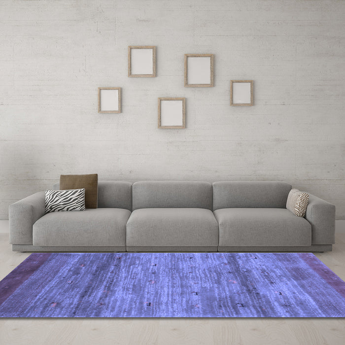 Machine Washable Abstract Blue Contemporary Rug in a Living Room, wshcon2837blu