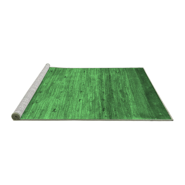 Sideview of Machine Washable Abstract Emerald Green Contemporary Area Rugs, wshcon2837emgrn
