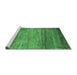 Sideview of Machine Washable Abstract Emerald Green Contemporary Area Rugs, wshcon2837emgrn