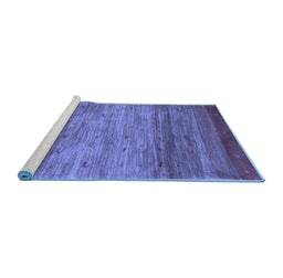 Sideview of Machine Washable Abstract Blue Contemporary Rug, wshcon2837blu