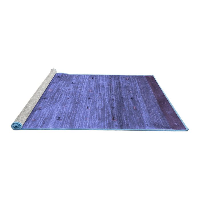 Sideview of Machine Washable Abstract Blue Contemporary Rug, wshcon2837blu