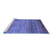 Sideview of Machine Washable Abstract Blue Contemporary Rug, wshcon2837blu