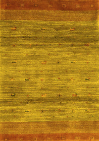 Abstract Yellow Contemporary Rug, con2837yw