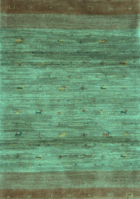 Abstract Turquoise Contemporary Rug, con2837turq