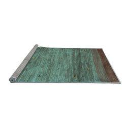 Sideview of Machine Washable Abstract Light Blue Contemporary Rug, wshcon2837lblu