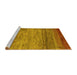 Sideview of Machine Washable Abstract Yellow Contemporary Rug, wshcon2837yw