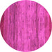 Round Abstract Pink Contemporary Rug, con2837pnk