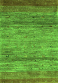 Abstract Green Contemporary Rug, con2837grn