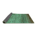 Sideview of Abstract Turquoise Contemporary Rug, con2837turq