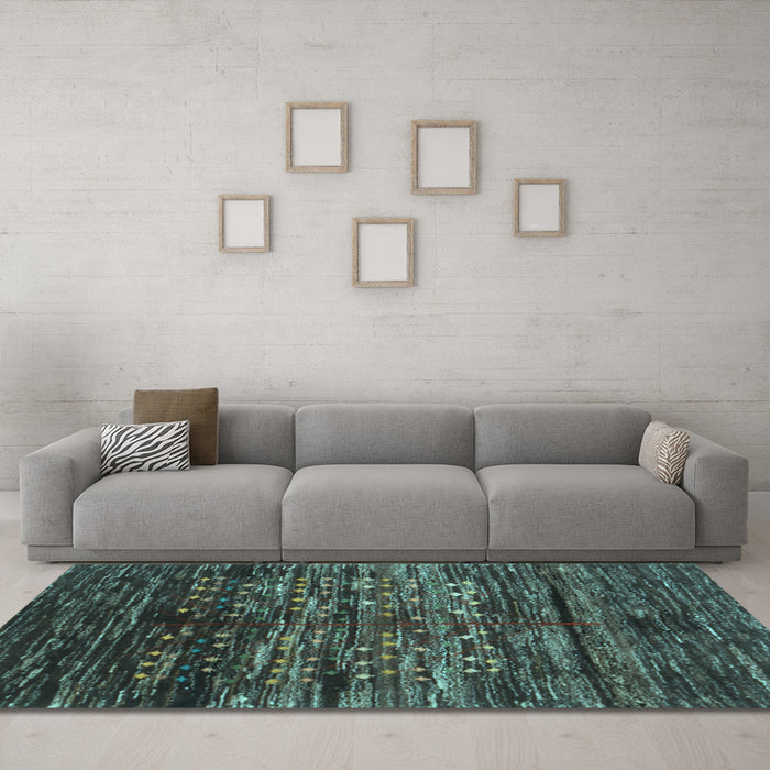 Machine Washable Abstract Light Blue Contemporary Rug in a Living Room, wshcon2838lblu
