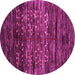 Round Machine Washable Abstract Pink Contemporary Rug, wshcon2838pnk