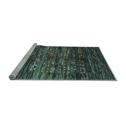 Sideview of Machine Washable Abstract Light Blue Contemporary Rug, wshcon2838lblu