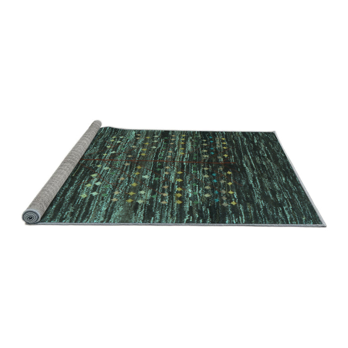 Sideview of Machine Washable Abstract Light Blue Contemporary Rug, wshcon2838lblu