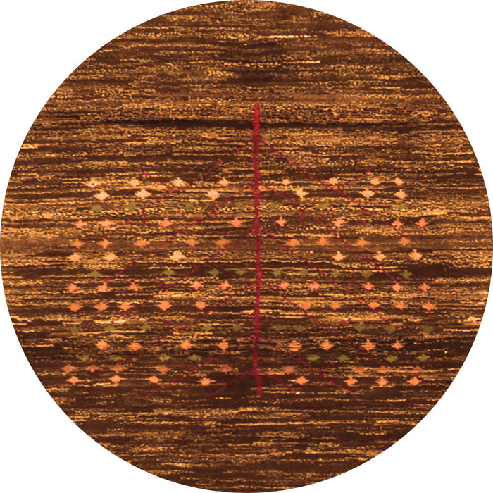 Square Abstract Orange Contemporary Rug, con2838org