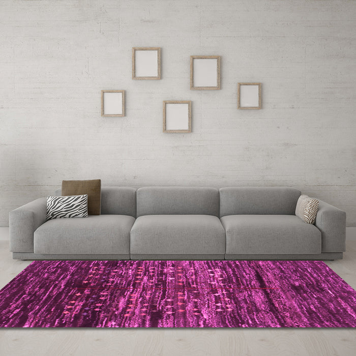 Machine Washable Abstract Pink Contemporary Rug in a Living Room, wshcon2838pnk
