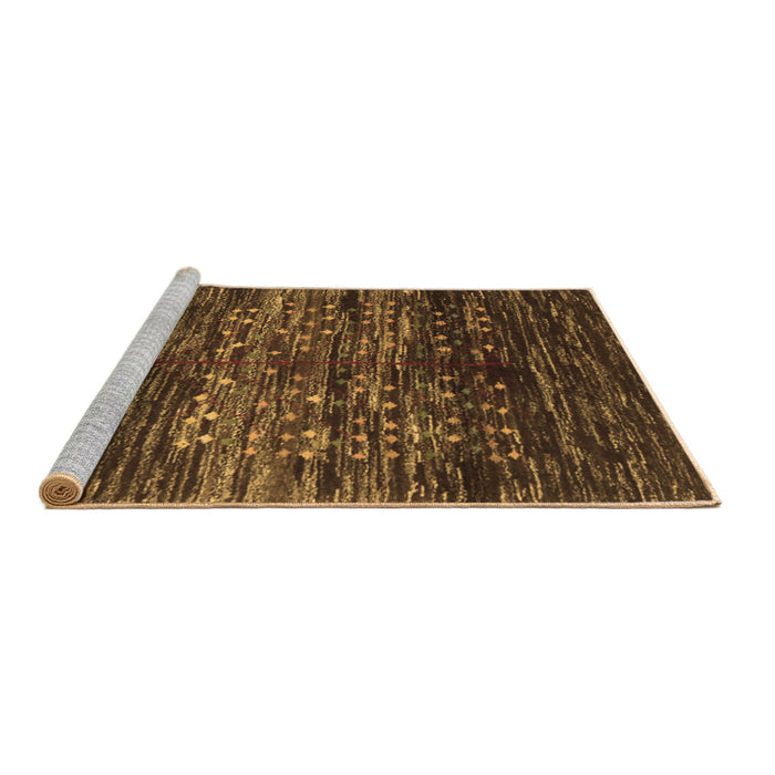 Sideview of Machine Washable Abstract Brown Contemporary Rug, wshcon2838brn