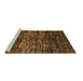 Sideview of Machine Washable Abstract Brown Contemporary Rug, wshcon2838brn