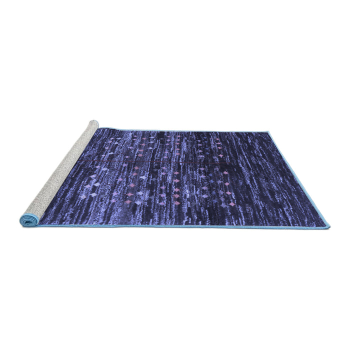 Sideview of Machine Washable Abstract Blue Contemporary Rug, wshcon2838blu