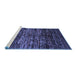 Sideview of Machine Washable Abstract Blue Contemporary Rug, wshcon2838blu