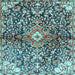 Square Abstract Light Blue Contemporary Rug, con2839lblu