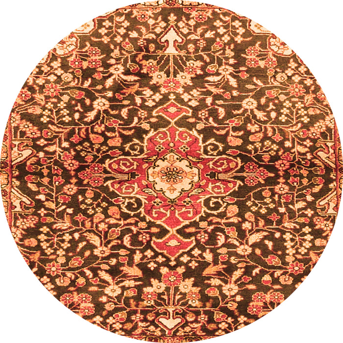 Square Abstract Orange Contemporary Rug, con2839org