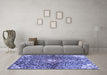 Machine Washable Abstract Blue Contemporary Rug in a Living Room, wshcon2839blu