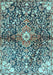 Machine Washable Abstract Light Blue Contemporary Rug, wshcon2839lblu