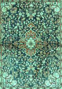 Abstract Turquoise Contemporary Rug, con2839turq