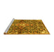 Sideview of Machine Washable Abstract Yellow Contemporary Rug, wshcon2839yw