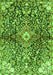 Serging Thickness of Machine Washable Abstract Green Contemporary Area Rugs, wshcon2839grn