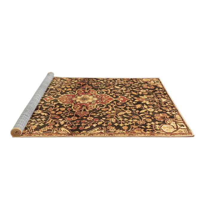 Sideview of Machine Washable Abstract Brown Contemporary Rug, wshcon2839brn