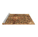 Sideview of Machine Washable Abstract Brown Contemporary Rug, wshcon2839brn