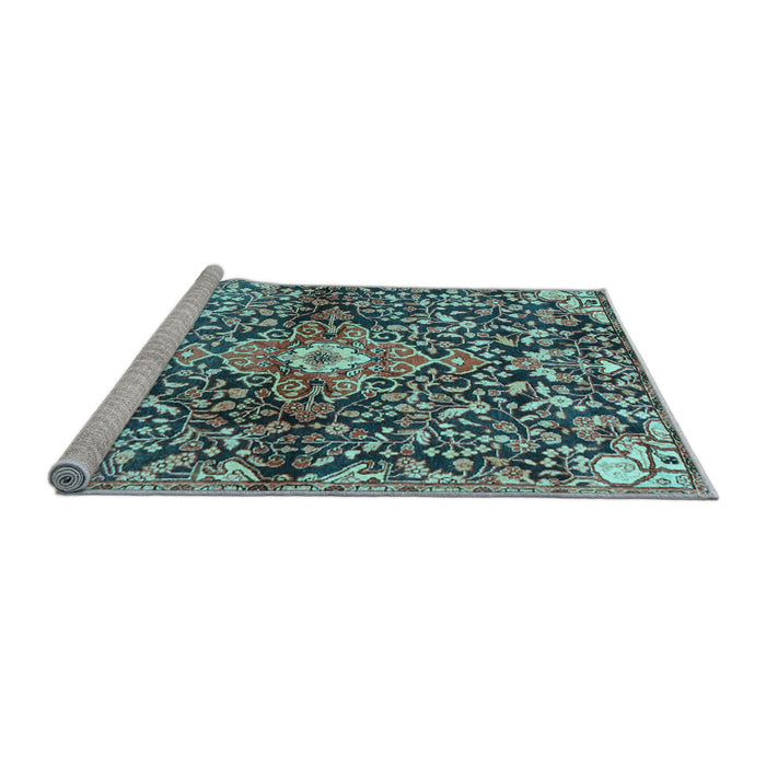 Sideview of Machine Washable Abstract Light Blue Contemporary Rug, wshcon2839lblu