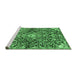 Sideview of Machine Washable Abstract Emerald Green Contemporary Area Rugs, wshcon2839emgrn