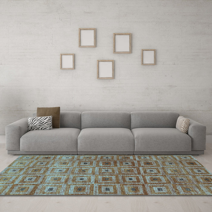 Machine Washable Abstract Light Blue Contemporary Rug in a Living Room, wshcon283lblu