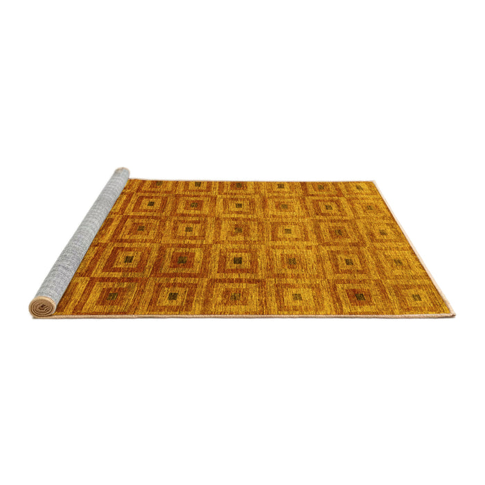 Sideview of Machine Washable Abstract Yellow Contemporary Rug, wshcon283yw