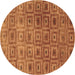 Round Abstract Brown Contemporary Rug, con283brn