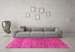 Machine Washable Abstract Pink Contemporary Rug in a Living Room, wshcon283pnk