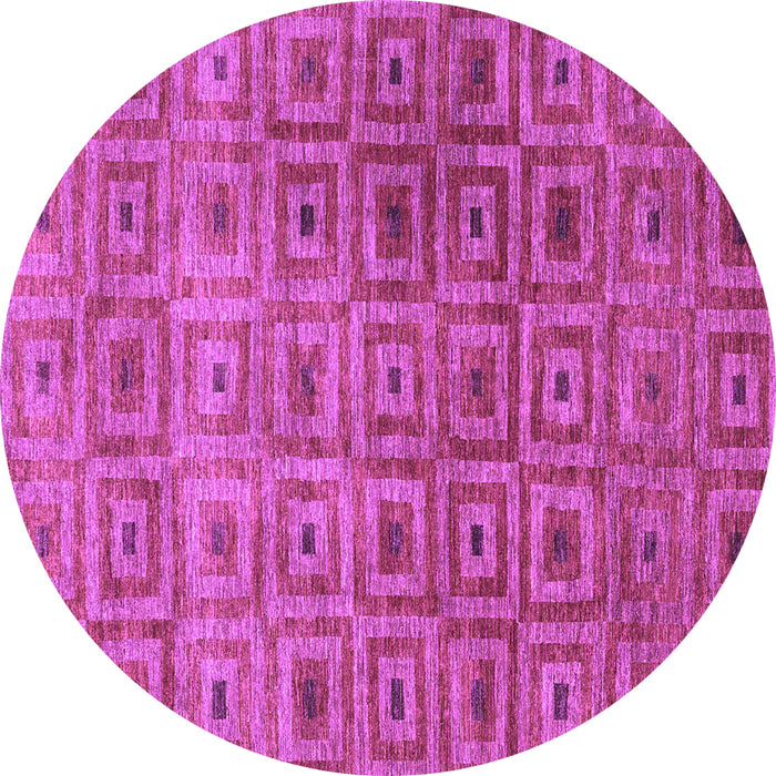 Round Abstract Purple Contemporary Rug, con283pur