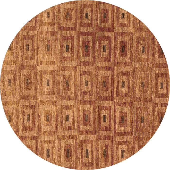Round Machine Washable Abstract Brown Contemporary Rug, wshcon283brn