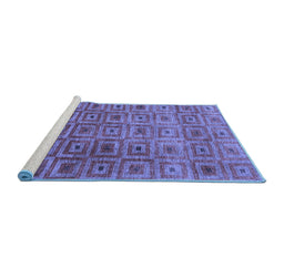 Sideview of Machine Washable Abstract Blue Contemporary Rug, wshcon283blu