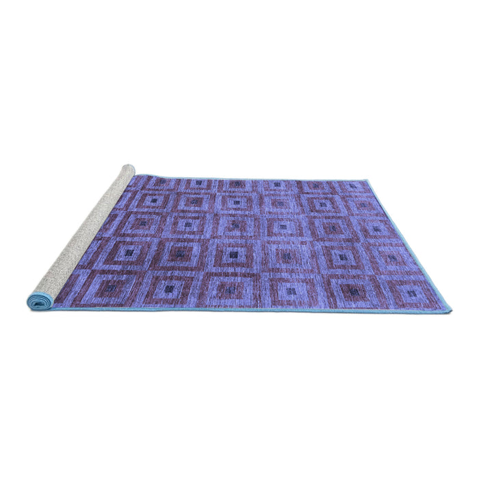 Sideview of Machine Washable Abstract Blue Contemporary Rug, wshcon283blu