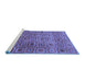 Sideview of Machine Washable Abstract Blue Contemporary Rug, wshcon283blu