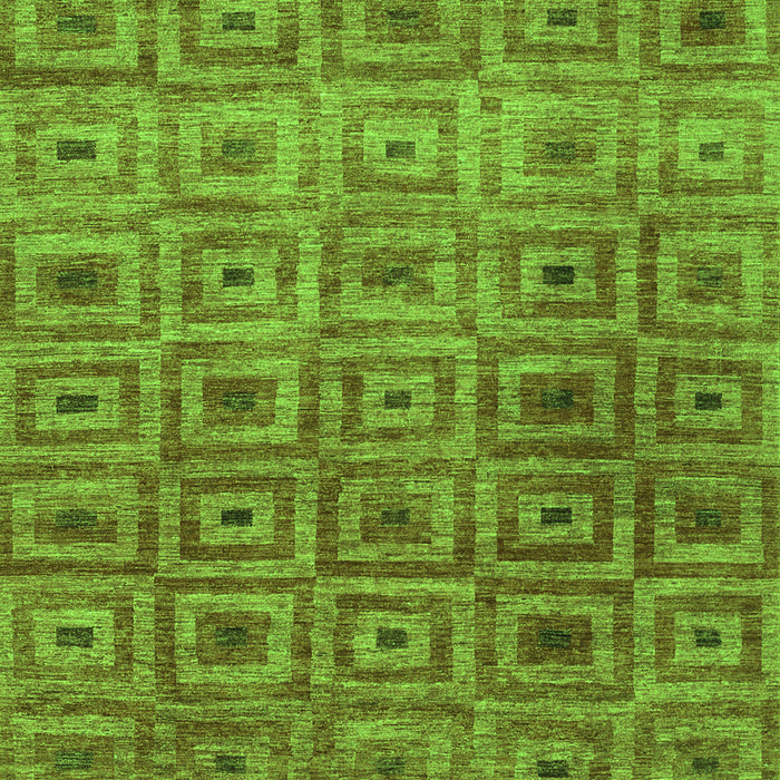 Serging Thickness of Machine Washable Abstract Green Contemporary Area Rugs, wshcon283grn
