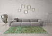 Machine Washable Abstract Turquoise Contemporary Area Rugs in a Living Room,, wshcon283turq