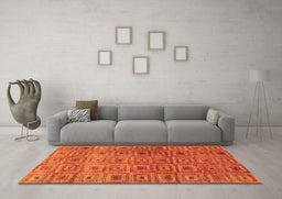 Machine Washable Abstract Orange Contemporary Area Rugs in a Living Room, wshcon283org