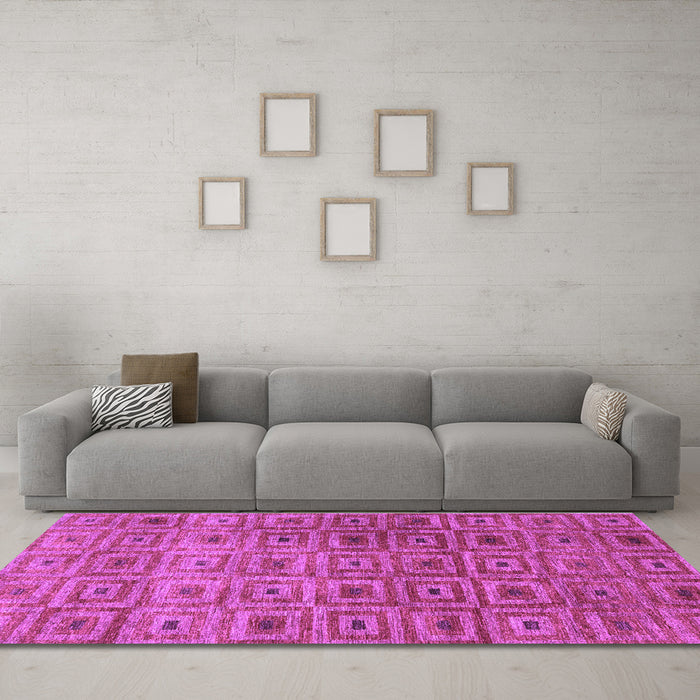 Machine Washable Abstract Purple Contemporary Area Rugs in a Living Room, wshcon283pur