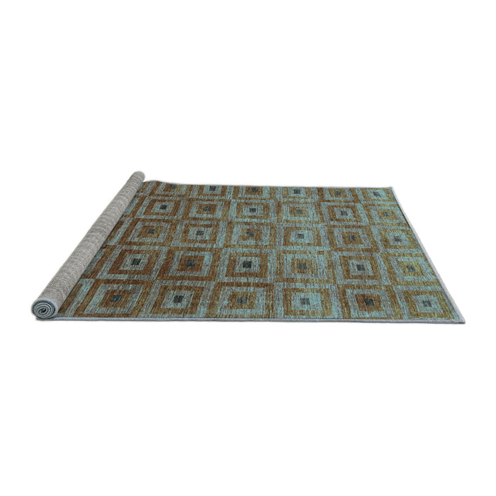 Sideview of Machine Washable Abstract Light Blue Contemporary Rug, wshcon283lblu