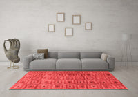 Machine Washable Abstract Red Contemporary Rug, wshcon283red