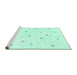 Sideview of Machine Washable Solid Turquoise Modern Area Rugs, wshcon2840turq